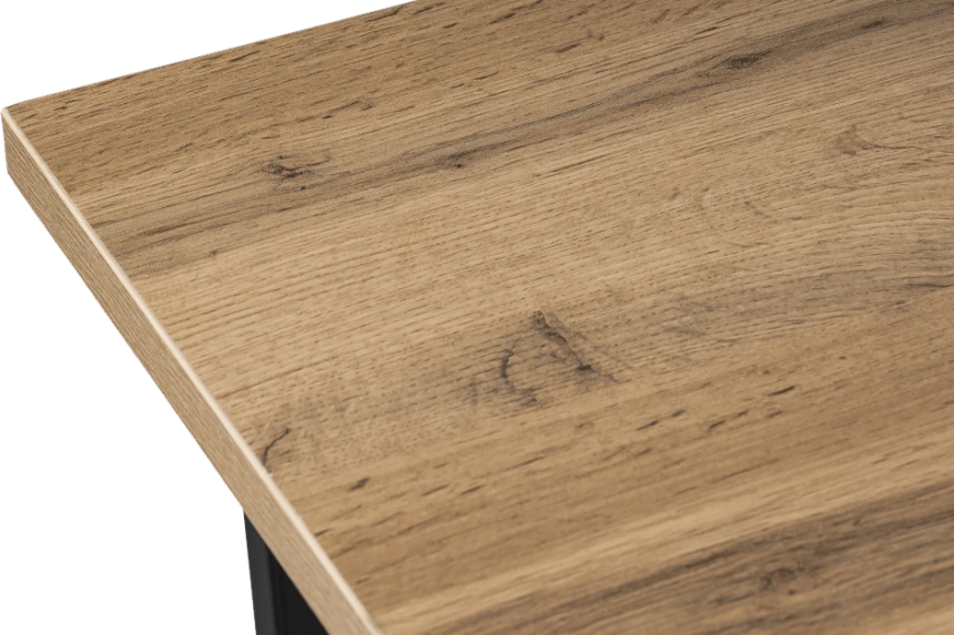 Кухонный стол Лота Лофт, 120x74, ЛДСП, дуб вотан, каркас матовый черный
