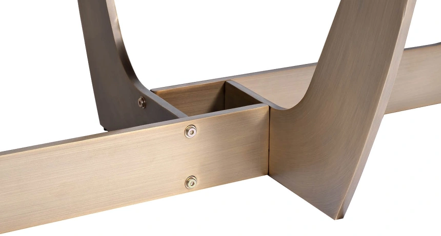 Обеденный стол Space L, МДФ, серый / золотой