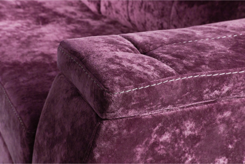 Диван угловой Бруно, Plush rose wood, ткань белая, угол левый