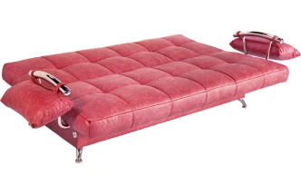 Диван прямой Финка Хром, ткань Таймлесс 35 (красный)