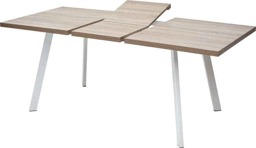 Кухонный стол раздвижной Brick M 140, Дуб Трюфель, Белый