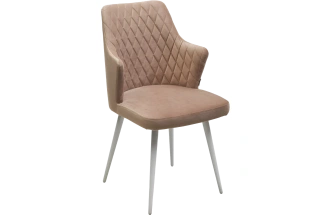 Стул Herman, поворотный, бежевый #5, велюр, белый каркас