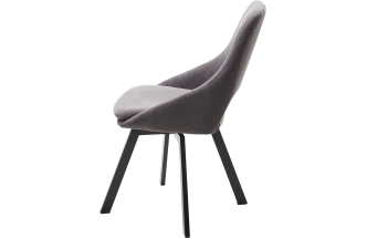 Стул Asp, мягкий, поворотный, B28 Темно-серый велюр, черный каркас