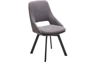 Стул Asp, мягкий, поворотный, B28 Темно-серый велюр, черный каркас