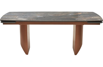 Кухонный стол раздвижной Пуанто 200, Titanium Lawa Nero, керамика, медь каркас