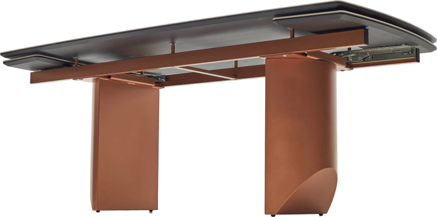 Кухонный стол раздвижной Пуанто 200, Titanium Lawa Nero, керамика, медь каркас