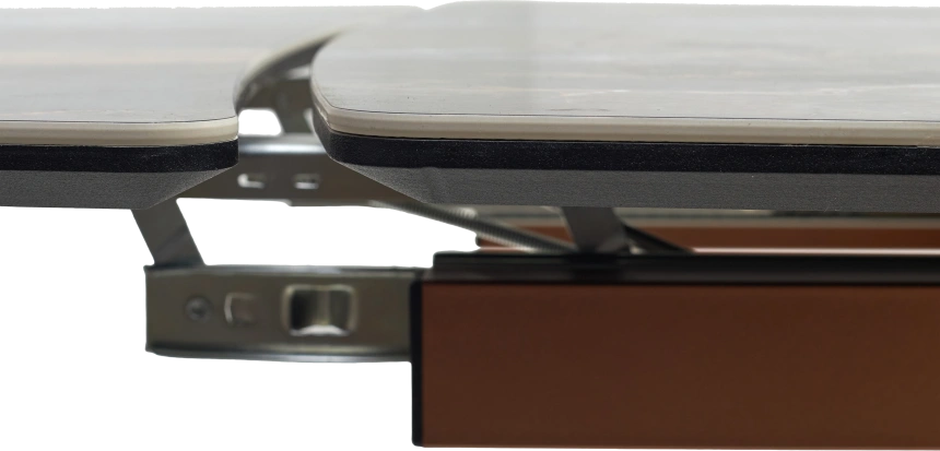 Кухонный стол раздвижной Пуанто 200, Titanium Lawa Nero, керамика, медь каркас