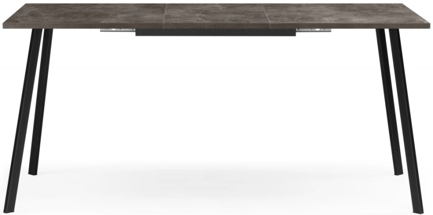Кухонный раздвижной стол Кортни, 117(157)x77x75, бетон темный / черный матовый