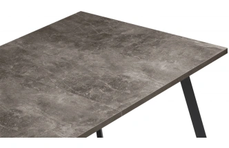 Кухонный раздвижной стол Кортни, 117(157)x77x75, бетон темный / черный матовый