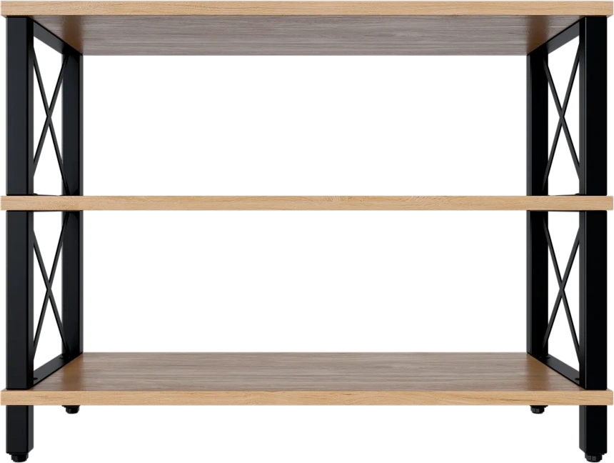 Обувница БОНН, открытая, дуб светлый / черный