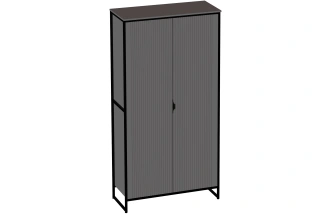 Шкаф двухдверный Нора, распашной для одежды, металл бруклин / графит