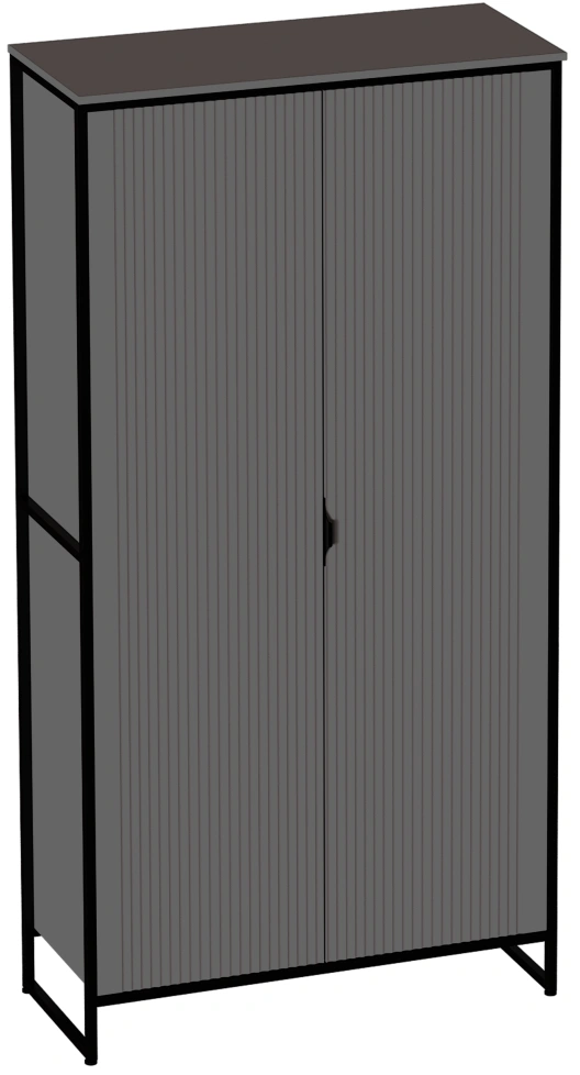 Шкаф двухдверный Нора, распашной для одежды, металл бруклин / графит
