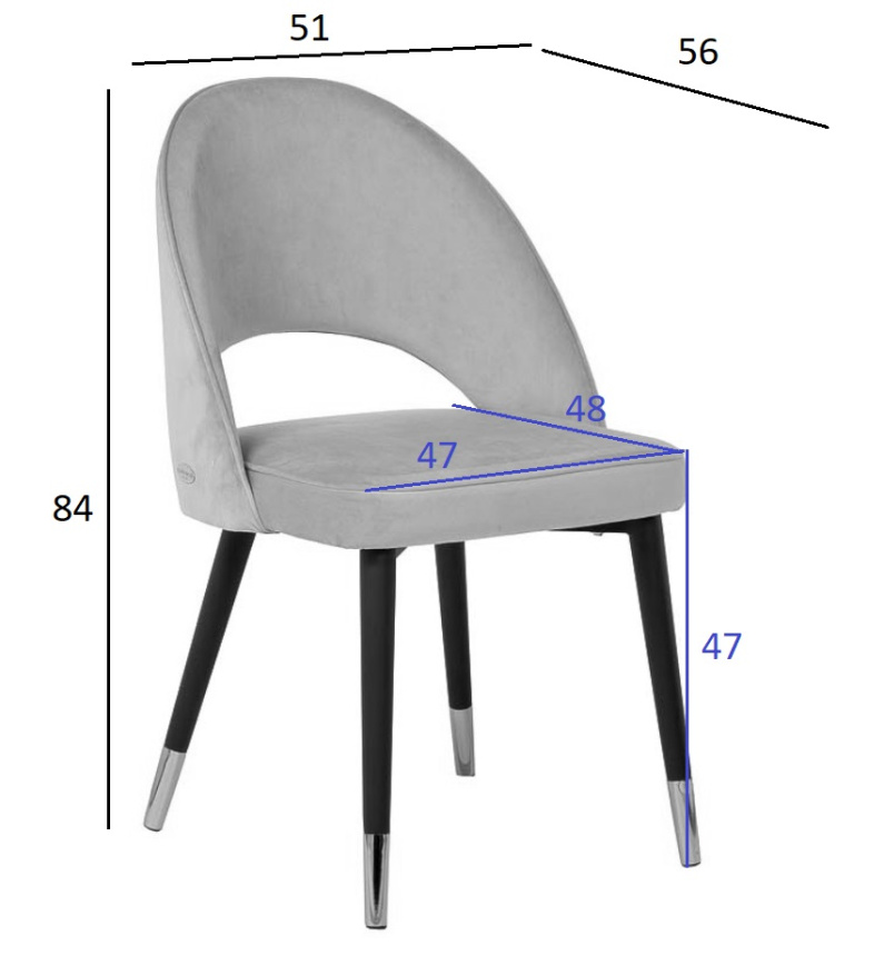 Стул 30C-1228F LPI, мягкий, велюр, пепельно-розовый 
