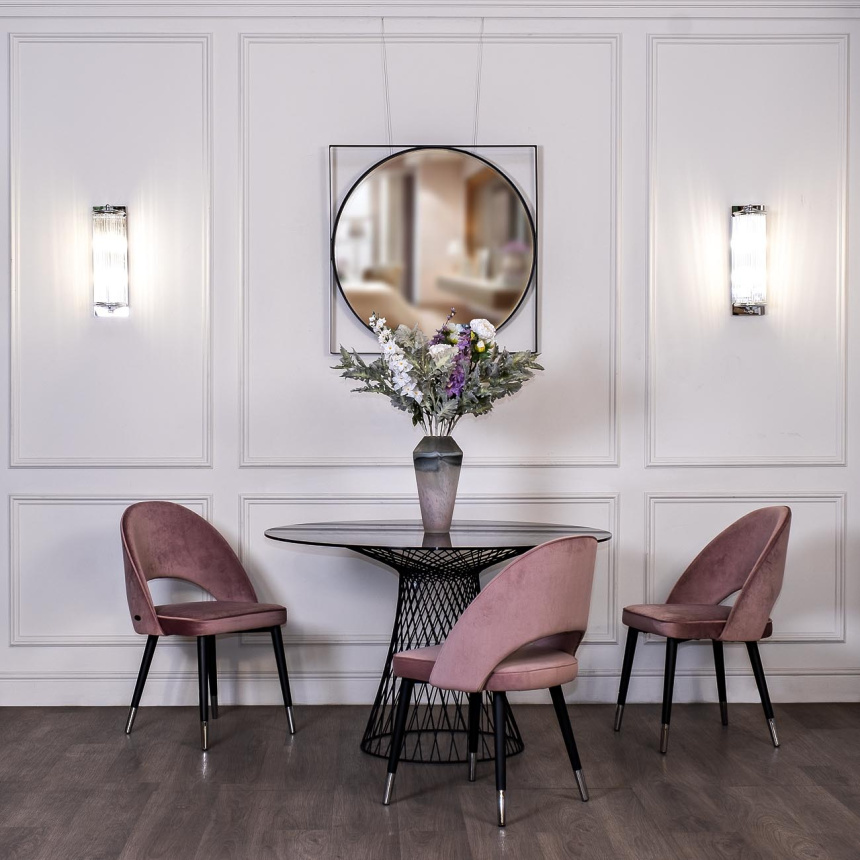 Стул 30C-1228F LPI, мягкий, велюр, пепельно-розовый 