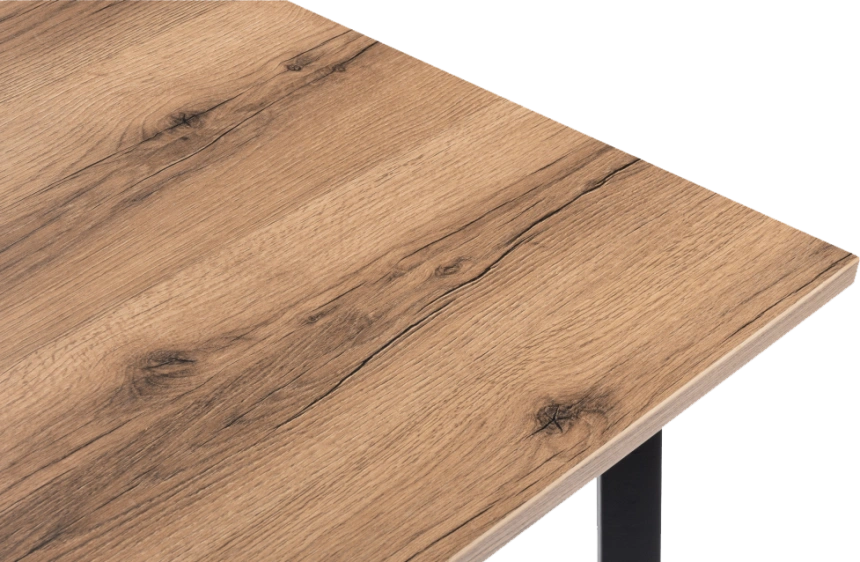 Кухонный стол Тринити Лофт, 120x60, ЛДСП, дуб делано темный, каркас матовый черный