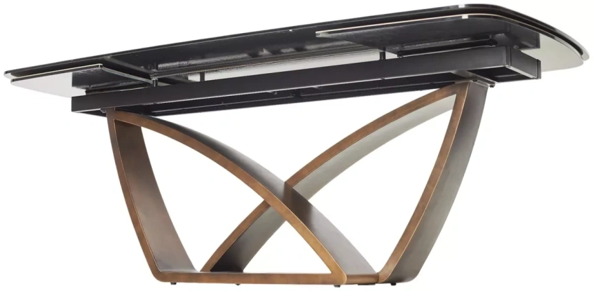 Обеденный раздвижной стол Alonso 200, TL-137, итальянская керамика, медный брашированный каркас