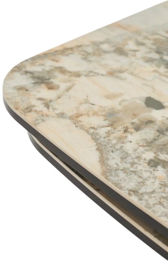 Обеденный раздвижной стол Alonso 200, TL-137, итальянская керамика, медный брашированный каркас