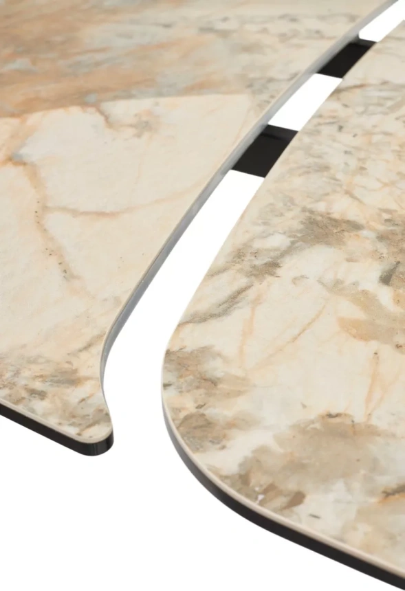 Обеденный раздвижной стол Alonso 200, TL-137, итальянская керамика, медный брашированный каркас