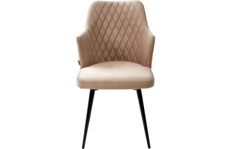 Стул Herman, поворотный, бежевый #5, велюр, черный каркас