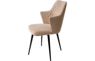 Стул Herman, поворотный, бежевый #5, велюр, черный каркас