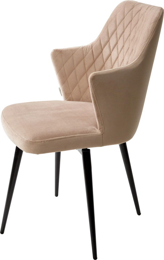 Стул Herman, поворотный, бежевый #5, велюр, черный каркас