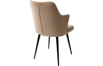 Стул Herman, поворотный, бежевый #5, велюр, черный каркас