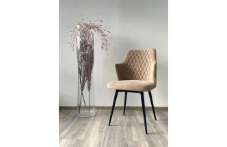 Стул Herman, поворотный, бежевый #5, велюр, черный каркас