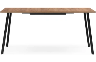 Кухонный раздвижной стол Кортни, 117(157)x77x75, дуб крафт золотой / черный матовый