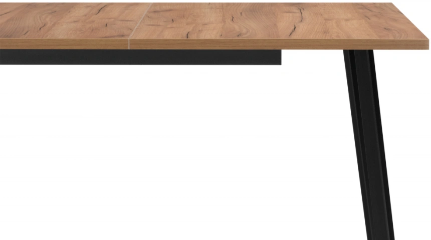 Кухонный раздвижной стол Кортни, 117(157)x77x75, дуб крафт золотой / черный матовый