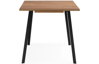 Кухонный раздвижной стол Кортни, 117(157)x77x75, дуб крафт золотой / черный матовый