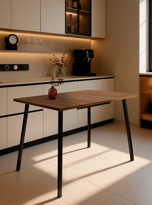 Кухонный раздвижной стол Кортни, 117(157)x77x75, дуб крафт золотой / черный матовый