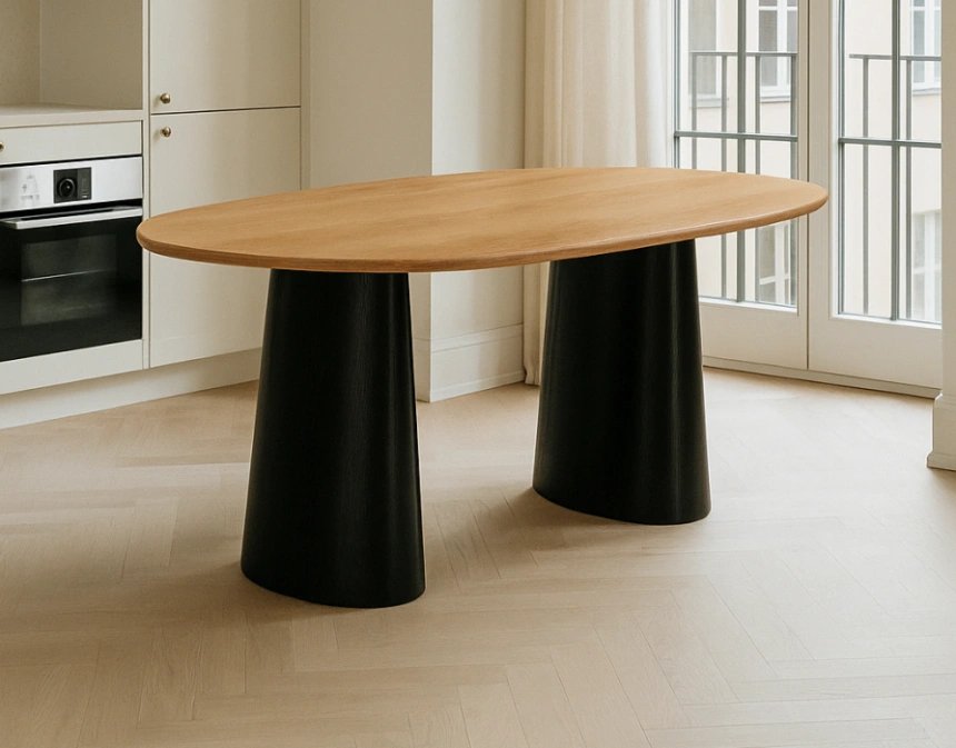 Обеденный стол Ares, дуб / черный