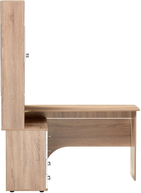 Стол компьютерный левый КСТ-14Л, дуб сонома / белый