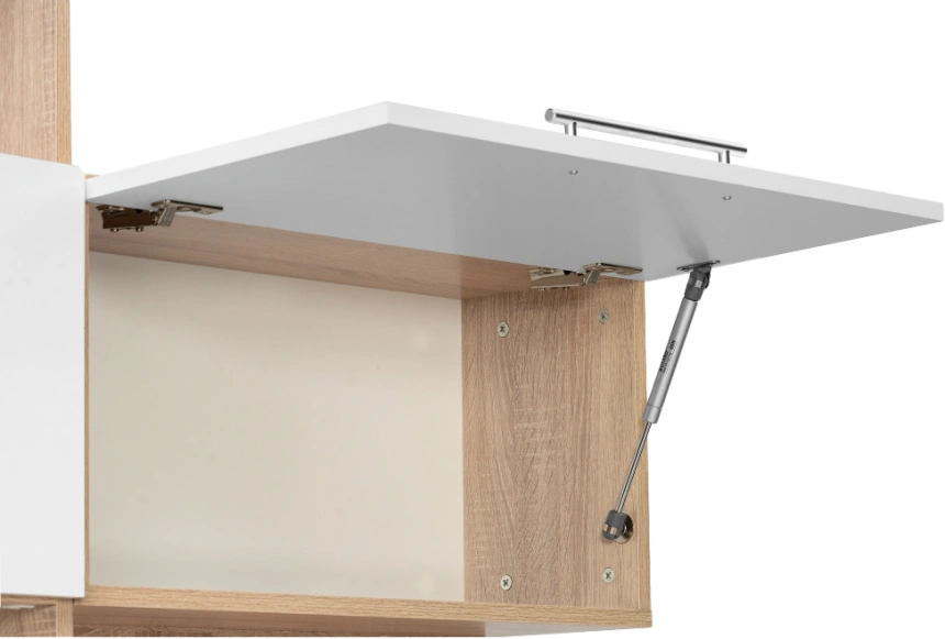 Стол компьютерный левый КСТ-14Л, дуб сонома / белый