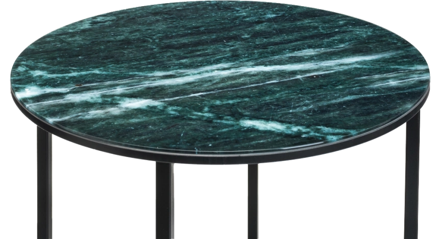 Журнальный стол Волопас, 48x60, стекло, малахит, каркас черный