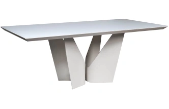 Обеденный стол Quadro, МДФ, белый / белый