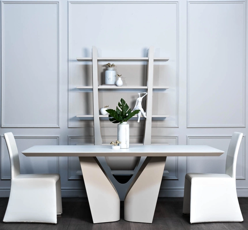 Обеденный стол Quadro, МДФ, белый / белый