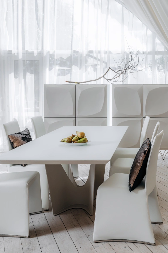 Обеденный стол Quadro, МДФ, белый / белый