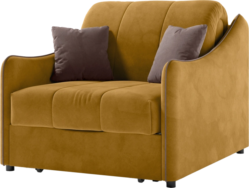 Кресло-кровать Дели 80, модель 032, Ultra Mustard / Ultra Stone (горчичный)