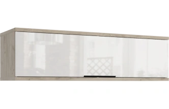 Полка навесная Альянс, 119x33x34, Дуб крафт / Белый глянец