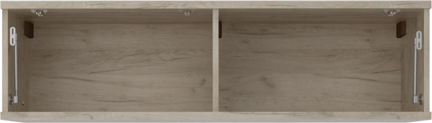 Полка навесная Альянс, 119x33x34, Дуб крафт / Белый глянец