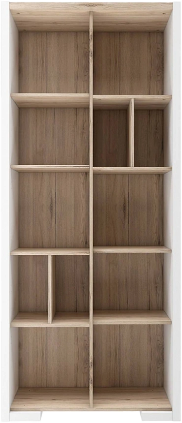 Шкаф комбинированный Венето, двустворчатый с открытыми полками, Дуб санремо / Белый