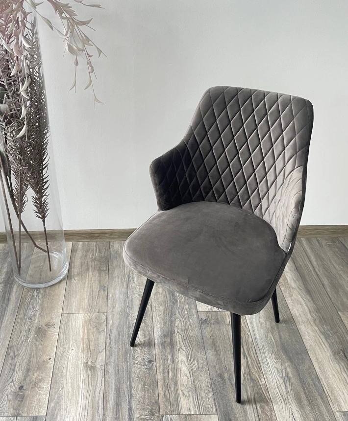 Стул Herman, поворотный, графит #14, велюр, черный каркас