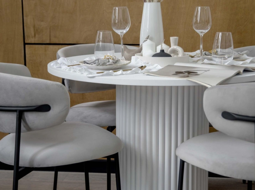 Кухонный стол Барел, 110 х 110, белый / белый