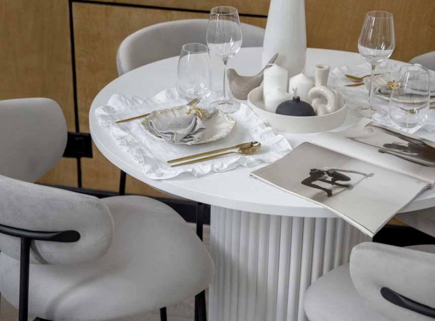 Кухонный стол Барел, 110 х 110, белый / белый