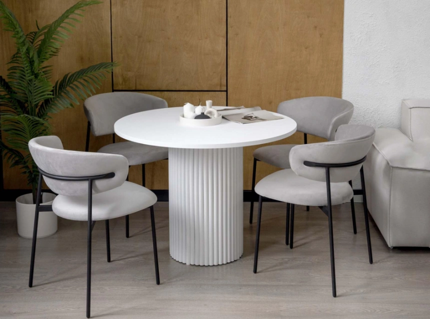 Кухонный стол Барел, 110 х 110, белый / белый