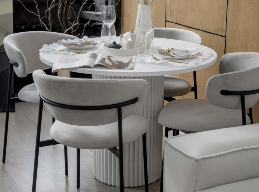 Кухонный стол Барел, 110 х 110, белый / белый