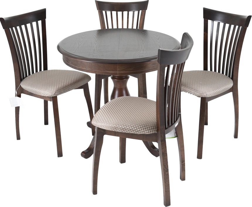 Кухонный стол Фабрицио 1, D 100, орех темный, каркас орех темный