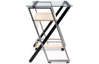 Компьютерный стол Gunar, silver gray / clear glass