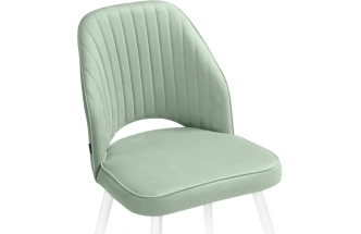 Стул Брейния, мягкий, velutto 14 светло-зеленый / белый